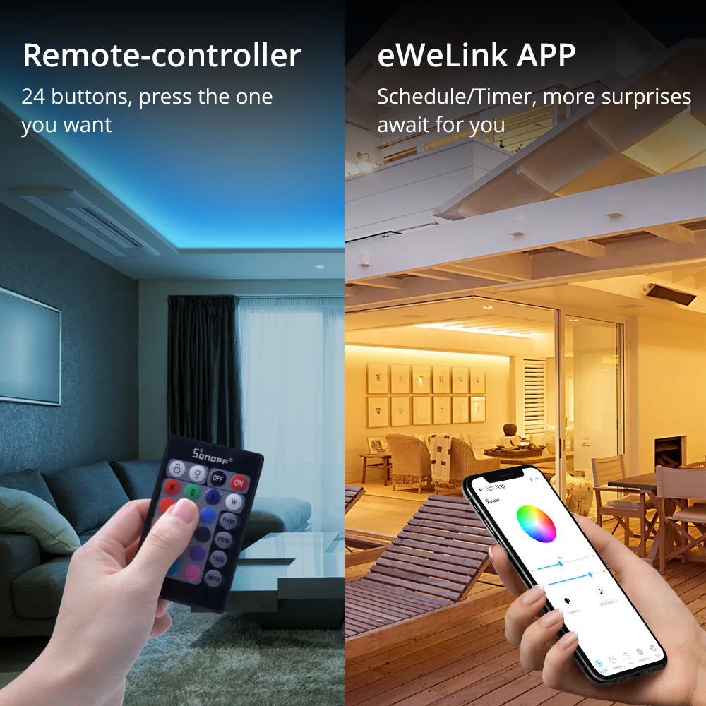 Светодиодная RGB лента ITEAD SONOFF L1 приглушаемая водонепроницаемая цветная Гибкая