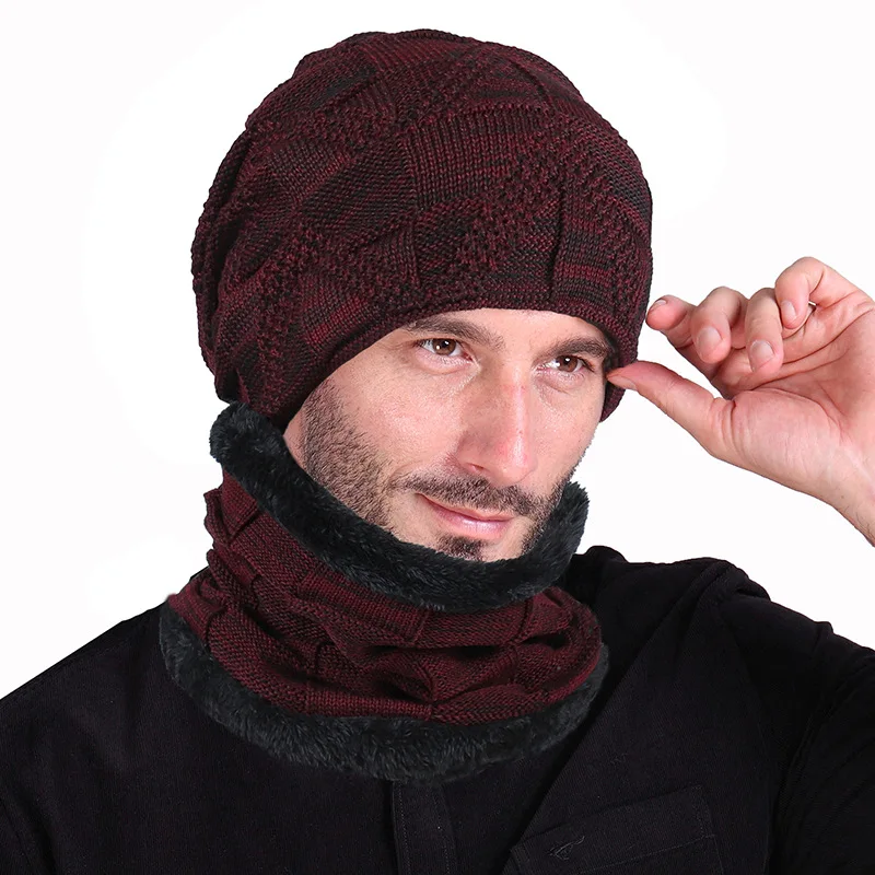 Мужские зимние вязаные быстрорастворимые теплые облегающие шапки унисекс из
