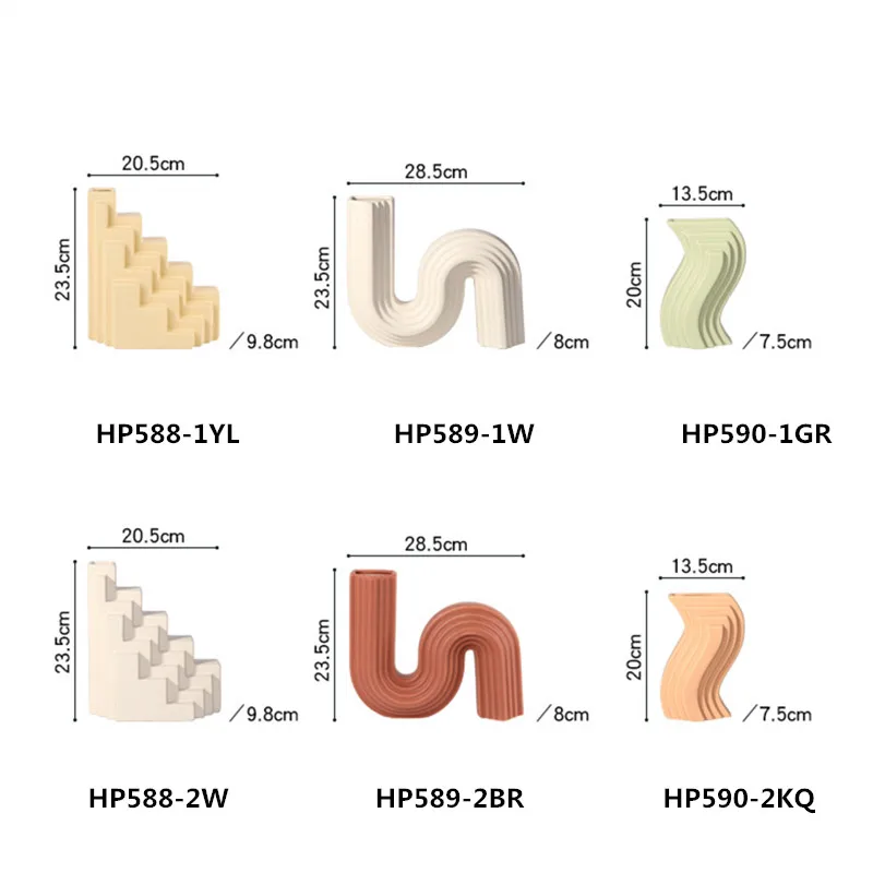 

Nordic ceramic vase decoration modern geometric architectural style living room Ornaments home decoration flower vase gift