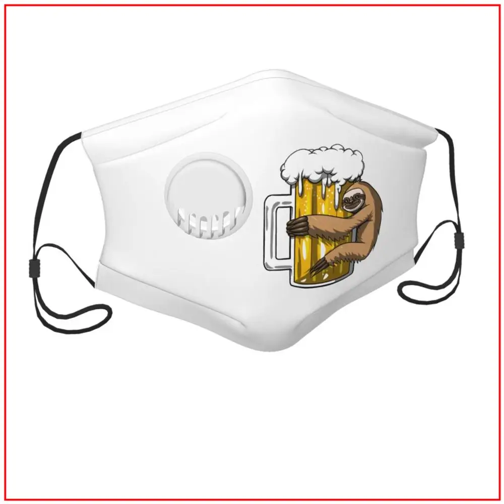 

Sloth Beer Party Kids Men Women Face Mask Facemasks for Filter Cotton Facemasks Reusable Breathable