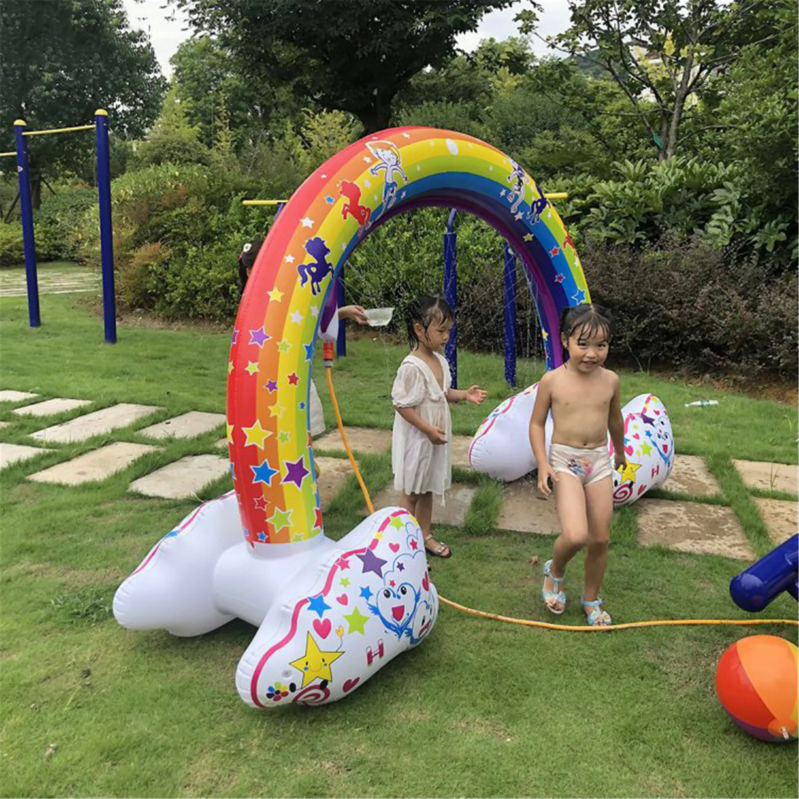 Ginormous Rainbow Inflatable Sprinkler Giant Archway Water Spray Toy Lawn Beach Outdoor Toys For Child Adult Games | Игрушки и хобби