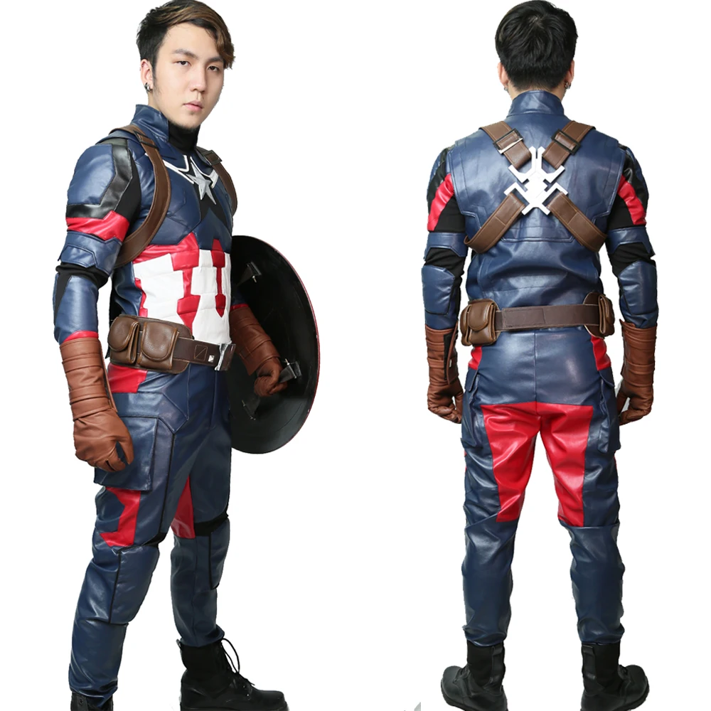 XCOSER костюм Капитана Америки Стива Роджерса для косплея Униформа супергероя в