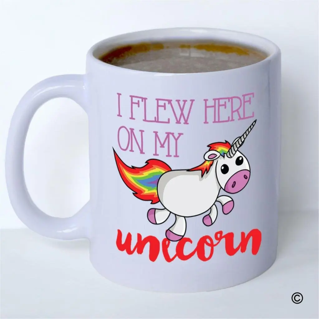 Прилетел сюда на моем единороге кружки фарфоровая чайная керамическая кружка