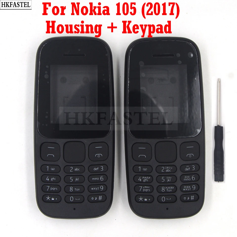 HKFASTEL корпус для Nokia 105 2017 Dual SIM карты Высокое качество Новый мобильный телефон