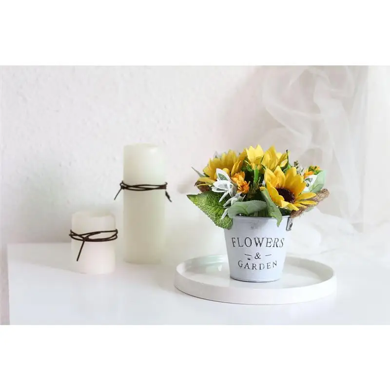 Горшечные растения желтые шелковые Подсолнухи искусственные цветы букет с