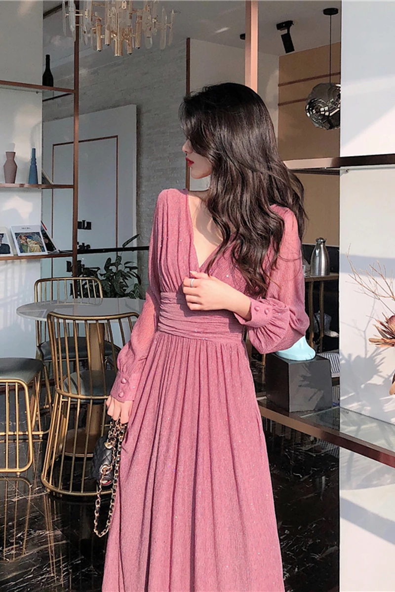 Женское винтажное облегающее платье макси с рукавом фонарь для вечеринок