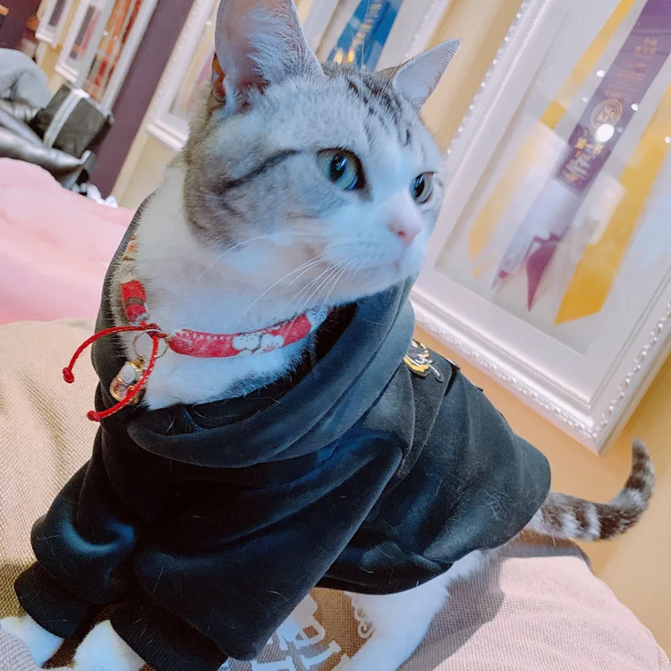 [PEITAARR] Pet Clothing Dog Clothes Sweaters Parent-child Embroidery Kungfu Style Autumn Winter Warmth Thicken | Дом и сад