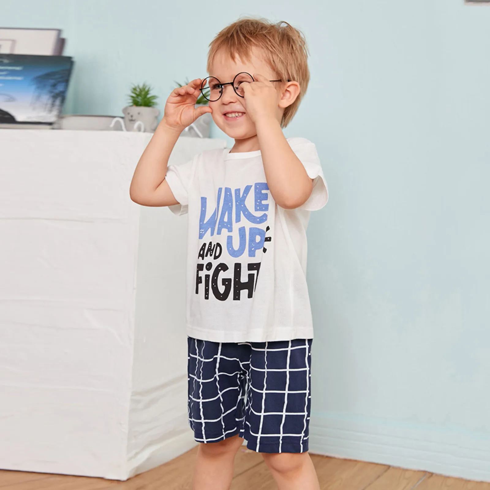 

Toddler Baby Boy Clothes Funny Letter Print T-Shirt +Short Set Baby Kids Pajamas Sleepwear Summer Child Clothing 1 2 3 4 5 Years