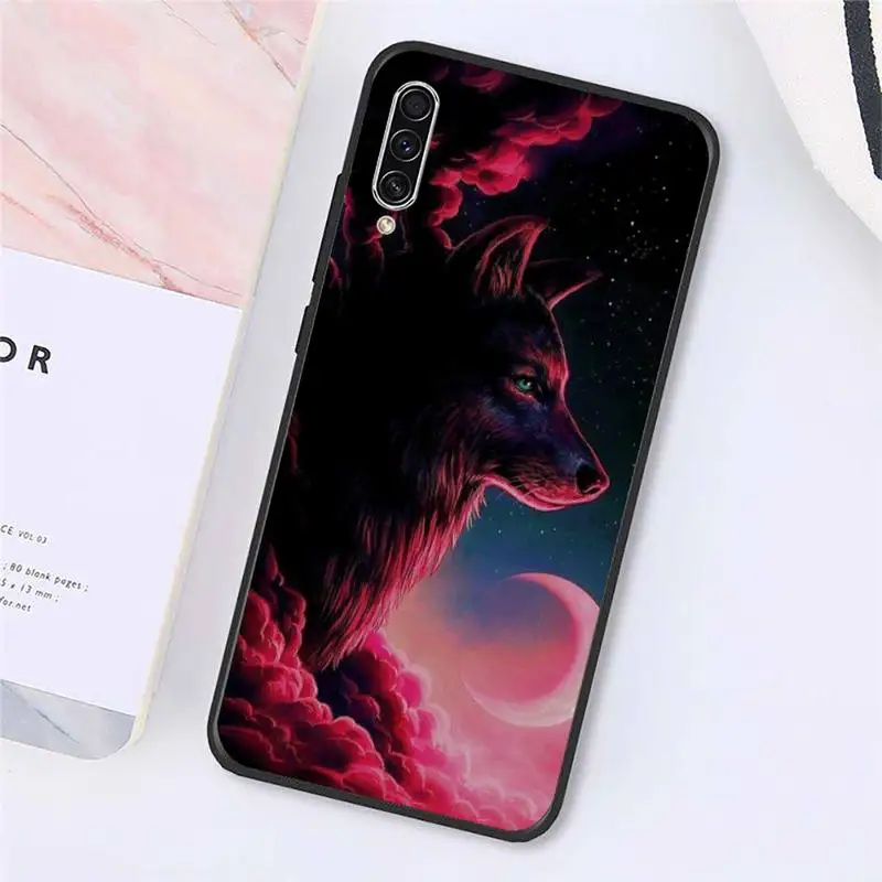 

Wolf horror animal moon Phone Case For Samsung galaxy S 9 10 20 A 10 21 30 31 40 50 51 71 s note 20 j 4 2018 plus