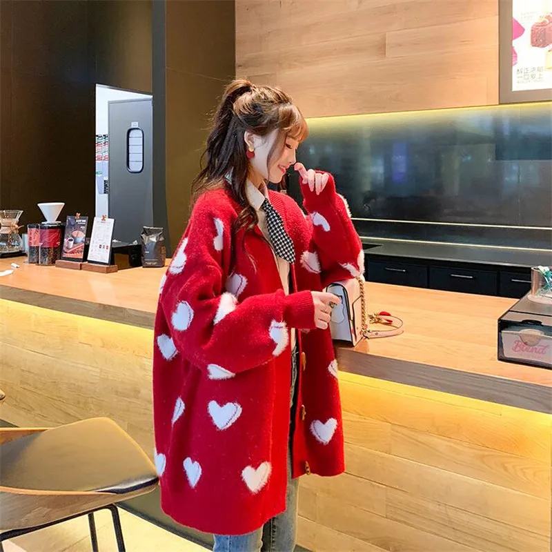 2019 зимний женский свитер и кардиганы с v-образным вырезом длинный рукав свободные