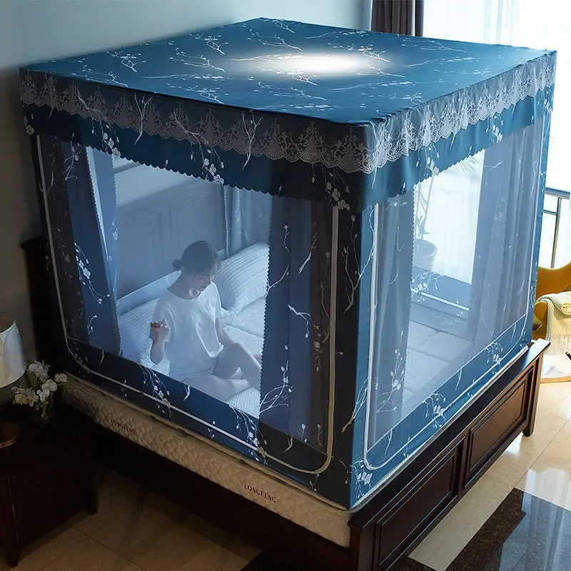 

Installed on the Bed Yurt Mosquito Net Household Children Drop-Resistant Simple Shade Dustproof Bed Curtain Zipper Mosquito Net