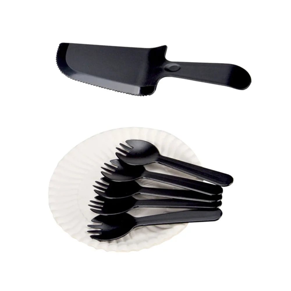 5 предметов одноразовые столовые приборы тарелки для торта вилки дня рождения