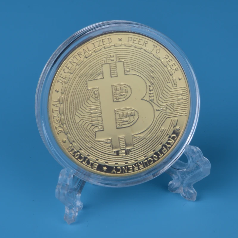 Позолоченные серебряные биткоины физическая металлическая Виртуальная монета