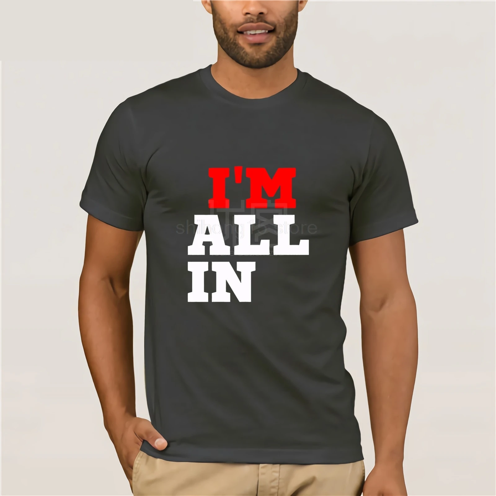 Хорошая футболка для парней, популярная футболка с надписью «I'm All In Funny offening Texas Hold Em Poker Cards» в Лас-Вегасе, обтягивающая футболка - Цвет: charcoal gray