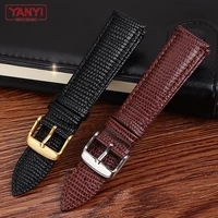 lizard pattern genuine leather watchband 15mm 20mm 21mm watch bracelet for movado seagull strap simple stylish wristwatches band