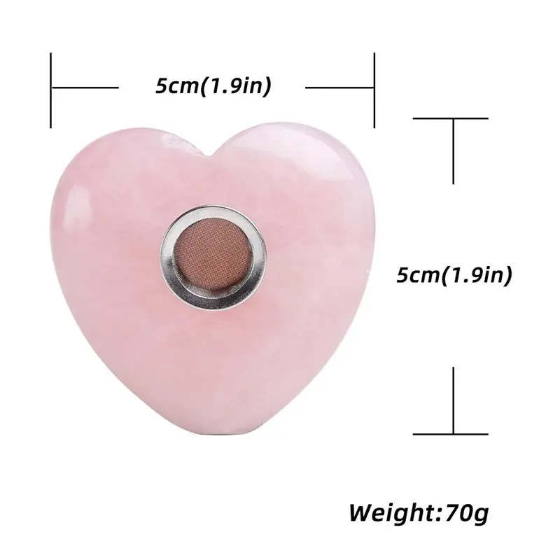50 мм в форме сердца натуральная кварцевая Хрустальная труба с металлическая