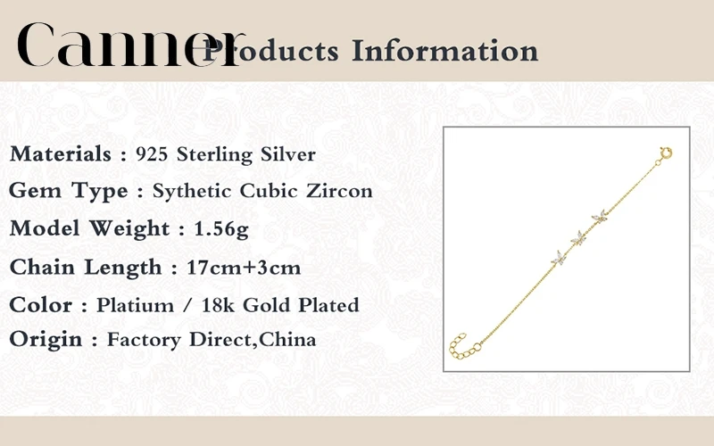 

Canner 100% 925 Sterling Silver Bracelets Butterfly Charm Bracelets For Women Lovers Couples Gift Zircon Bijoux Pulsera Mujer W5