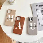 Чехол для Iphone 12 11 13 pro max из искусственной кожи, роскошный Твердый чехол с логотипом имени на заказ, для iphone XS MaxXR78Plus se2020