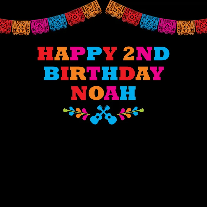 

8x8FT Happy День рождения цветные флажки гитары листья чехол типа "сделай сам" изготовленный на заказ фоновой фоном виниловый 10x10 10x12