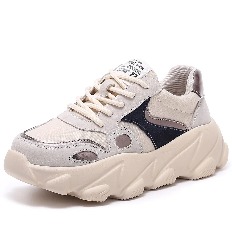 Кроссовки женские на платформе толстая подошва сетчатые дышащие повседневная