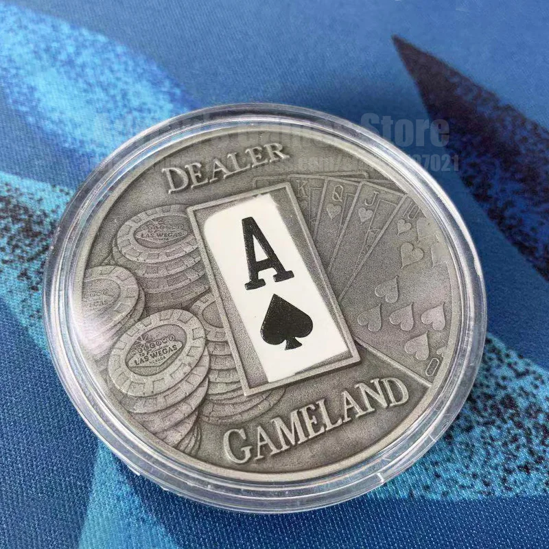 Металлический Дилер Кнопка ACE покер аксессуар карты пресс|Покерные фишки | |