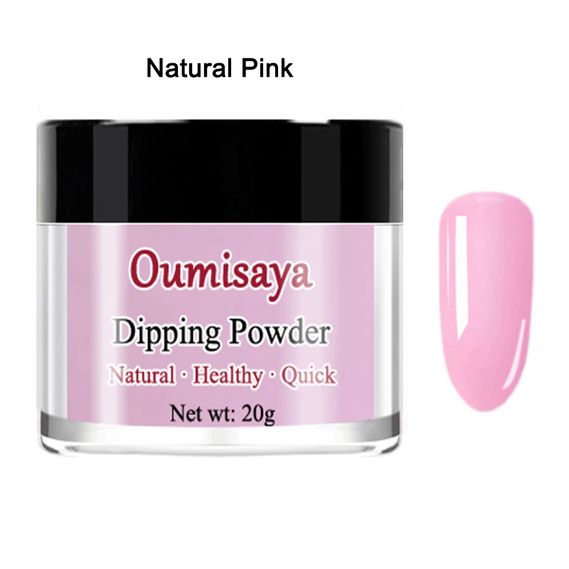 20 г/шт. Oumisaya Nail Dip порошок цвета, Dip системы первой необходимости, без запаха и здоровый(нет необходимости УФ/светодиодный светильник лампы лечения - Цвет: D002natural pink