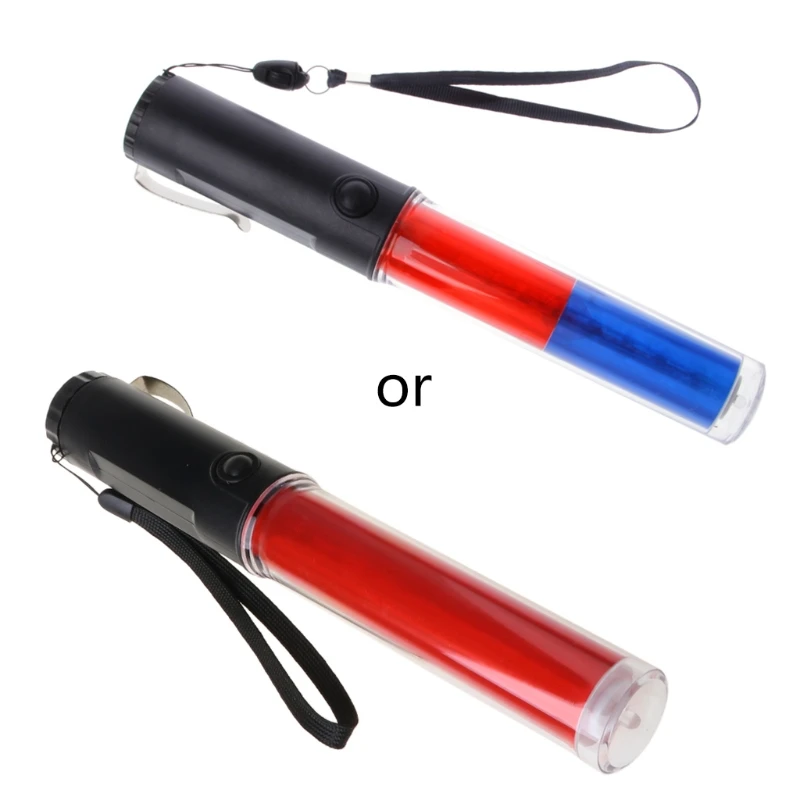 

P82F Powerful LED Flashlight Plastic Traffic Wand Torch 4 Modes Blizzard Flash