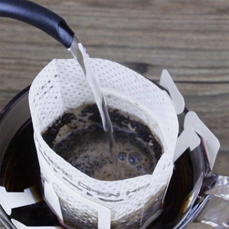 

100Pcs Drip Coffee Filter Bag Portable Hanging Ear Style Coffee Filters Paper Home Office Travel Brew Coffee and Tea