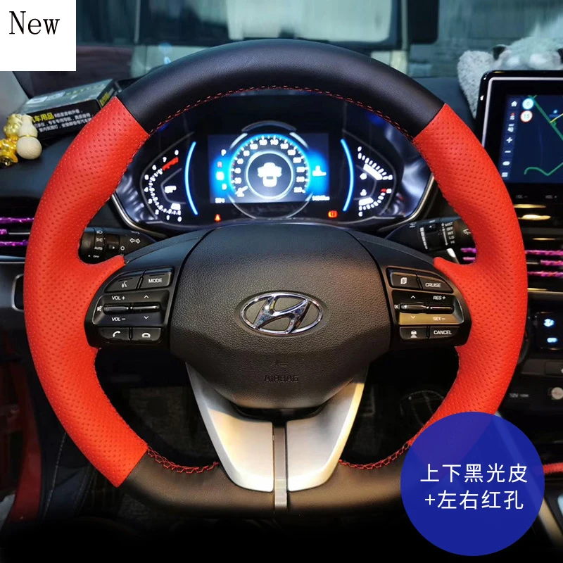 

for Hyundai ELANTRA LAFESTA MISTRA Ix35 TUCSON Verna CELESTA Ix25 DIY Hand-stitched Leather Suede Car Steering Wheel Cover