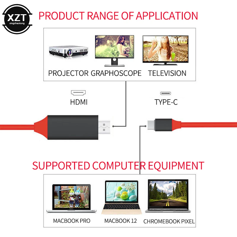 Адаптер для кабеля совместимый с USB 3 1 типа C и HDMI 1080P 720P Ultra HD 4k HDTV видео Samsung S9/8 Huawei