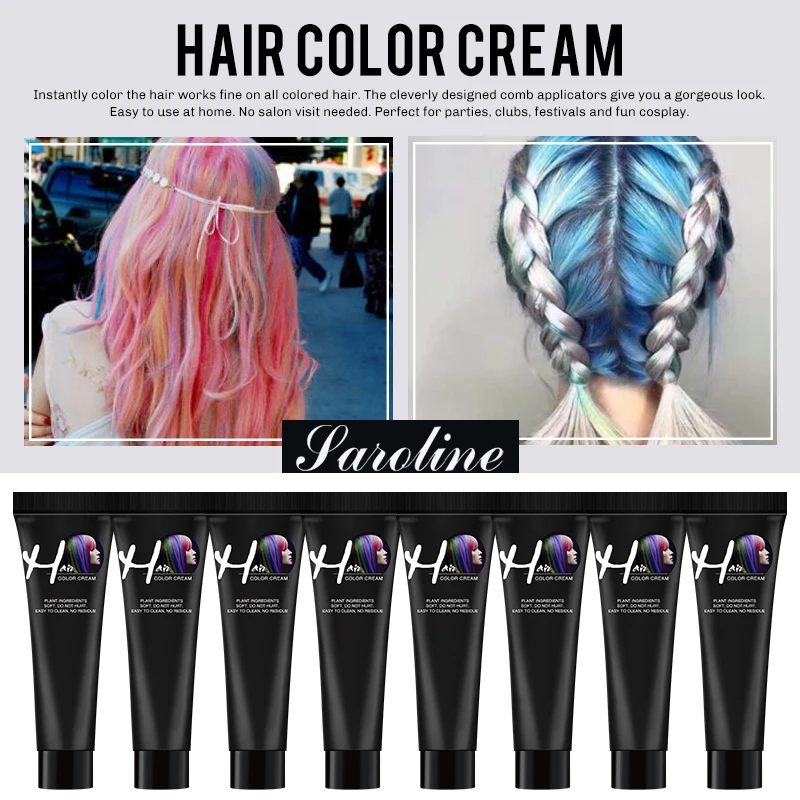 Краска для волос унисекс в стиле панк салонов красоты Дымчатая краска стойкая