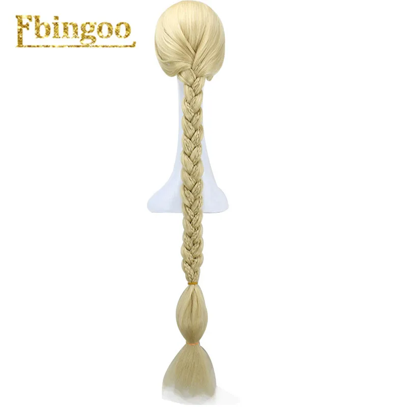 Ebingoo Hair cap+ натуральный длинный прямой Плетеный блондин Принцесса Рапунцель запутанный Синтетический Косплей Костюм для Хэллоуина женский парик