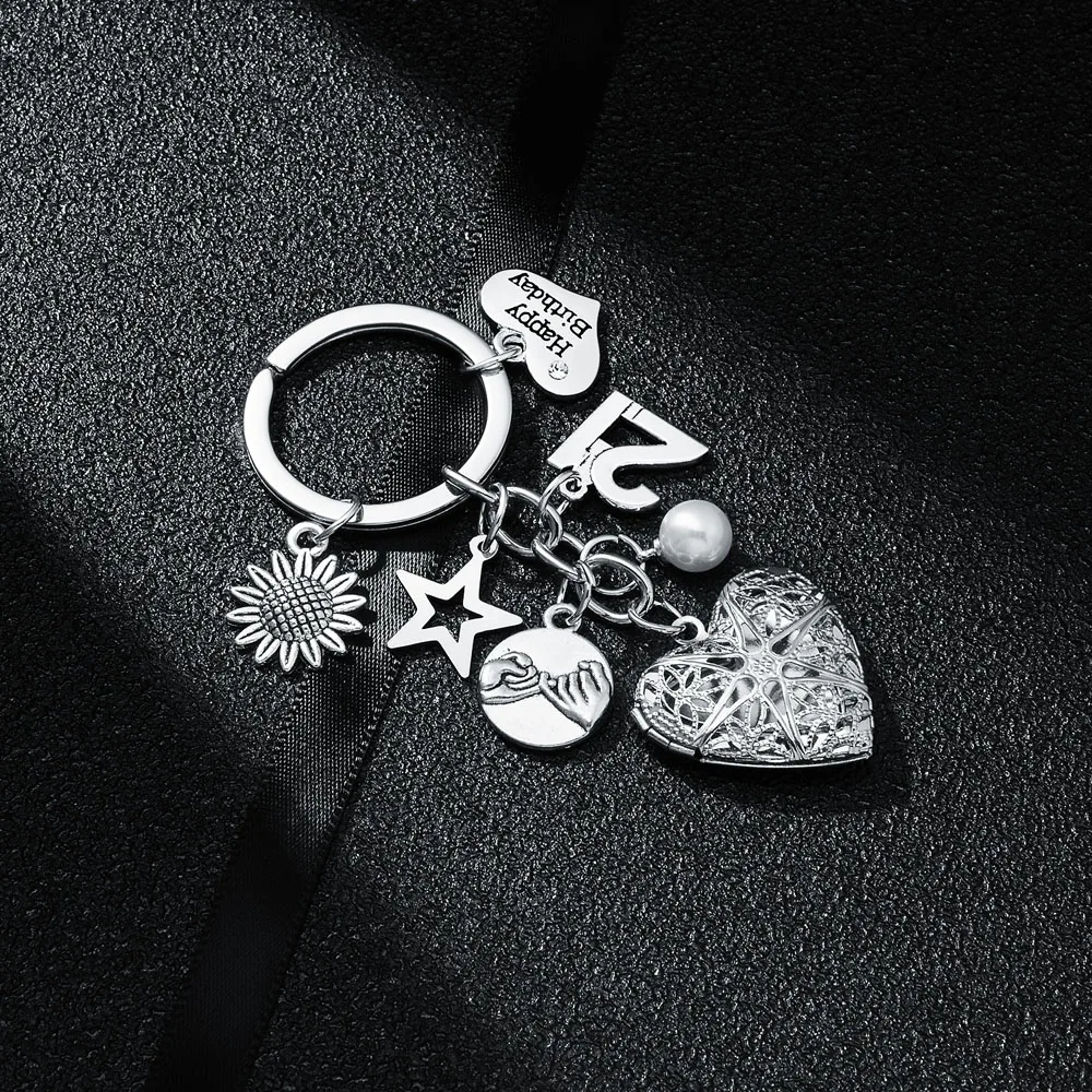 16th 18th 30th 40th брелок с днем рождения подарки ее открытый медальон сердце Шарм