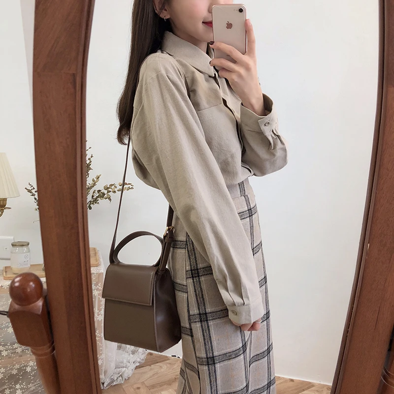 Повседневные базовые рубашки блузки лидер продаж женские модные топы в