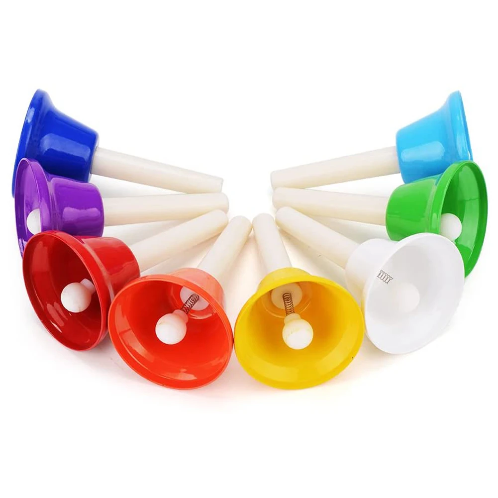 

8 Notes Colorful Hand Percussion Teaching Chromatic Bell Musical Instrument Set Musical Toy For Children Baby Early Education