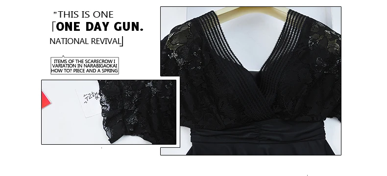 L-5XL купальный костюм для женщин пуш-ап черный сетчатый купальный костюм с коротким рукавом дамское купальное платье цельная юбка купальный костюм плюс размер