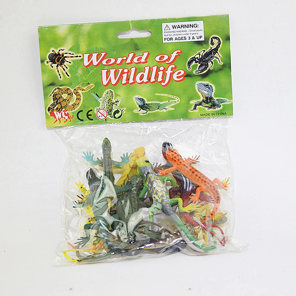 12pcs Lizard Style 12 шт./компл. Пластиковые Моделирование пчелы Стрекоза игрушечные пауки насекомые Божья коровка саранчи ящерица модели Фигурки статуэтки развивающие игрушки - Цвет: 12pcs Lizard Style
