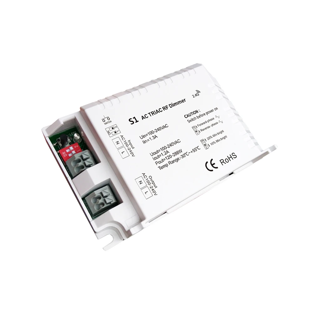Max 480W 2A LED RF 2 4G Triac dimmer 220V 230V 110V AC беспроводной РЧ с регулируемой яркостью приемник