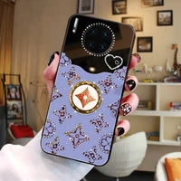 luxury love heart diamond stent with mirror phone case for huawei p 20 30 40 mate 20 30 40 nova 4 5 6 7 8 pro se fashion cover