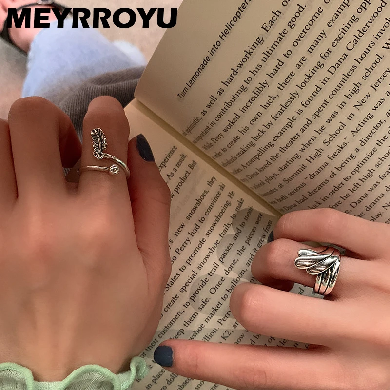 

Женское кольцо MEYRROYU, из серебра 925 пробы, с подвеской в виде пера