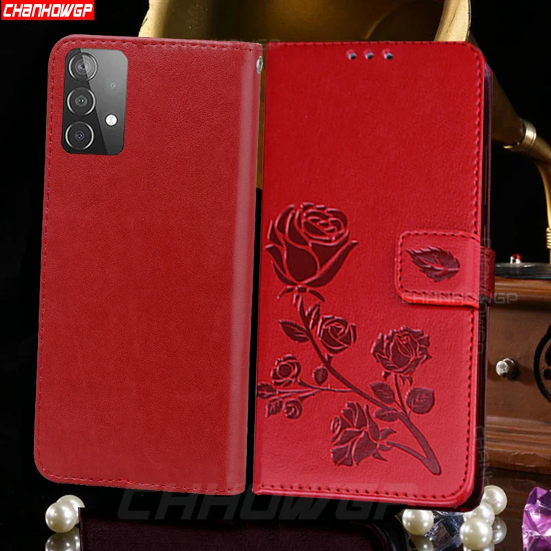 Чехол A32 с цветочным рисунком Магнитный кожаный чехол книжка для Samsung Galaxy 4G