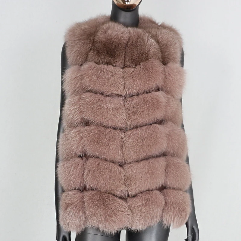 

CXFS 2020 Winter Jacket Women Real Fur Coat Natural Fox Fur Vest Slim Thick Warm Outerwear sleeveless new fashion streetwear