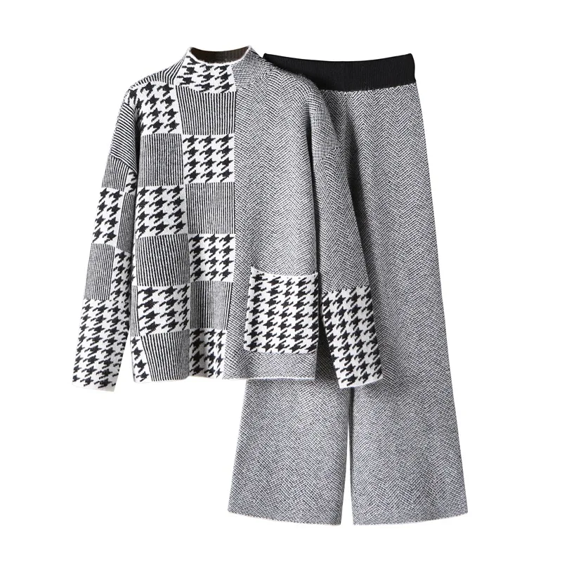 Подиумные высококачественные женские трикотажные брюки комплект из 2 предметов