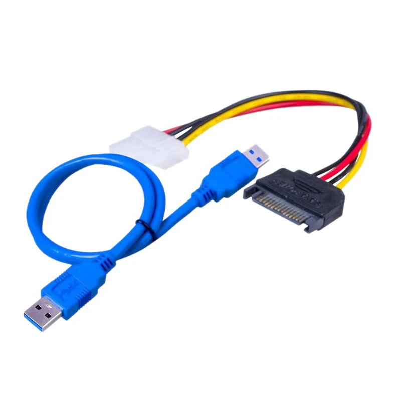 

PCI-E 1X to 16X Power Riser Adapter Card USB 3.0 Extension Cable Power Cable GPU Riser Extender Cable Mining for Laptop