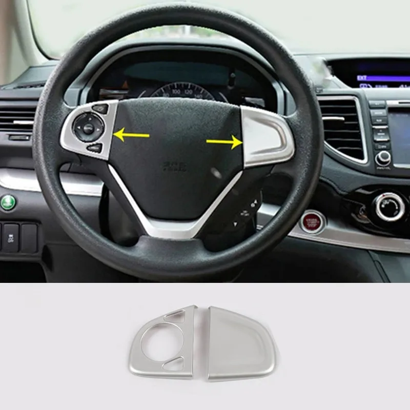 

ABS Matte Car Steering wheel Button frame Cover Trim Car Sticker Car Styling For Honda CRV CR-V 2012-2016 Accessories 2pcs