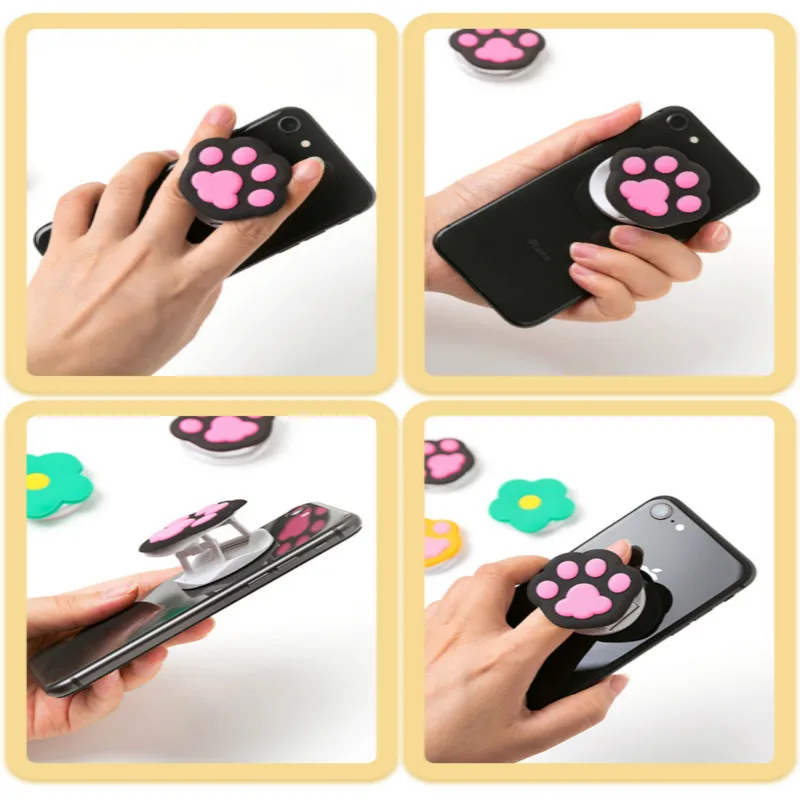 universal mobile phone bracket cute 3d animal fold phone expanding stand finger holder panda cat paw unicorn phone holder stand free global shipping