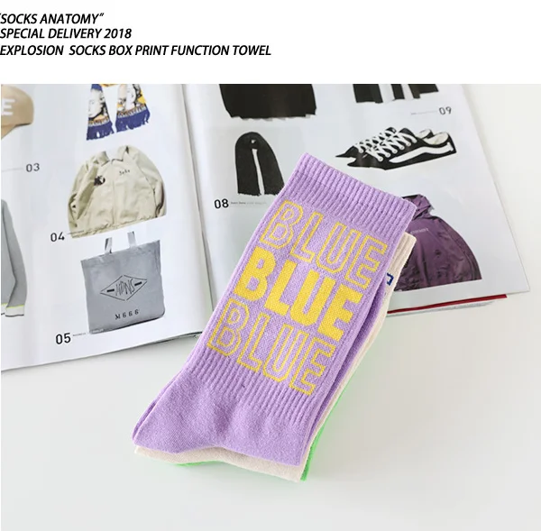 

European and American street hip-hop skateboard socks tide brand diagonal stripes boat socks Harajuku personality couple socks