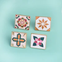 mosaic tile pattern pins brooches hard enamel lapel pin badges jacket backpack jeans jewelry accessories pins wholesale