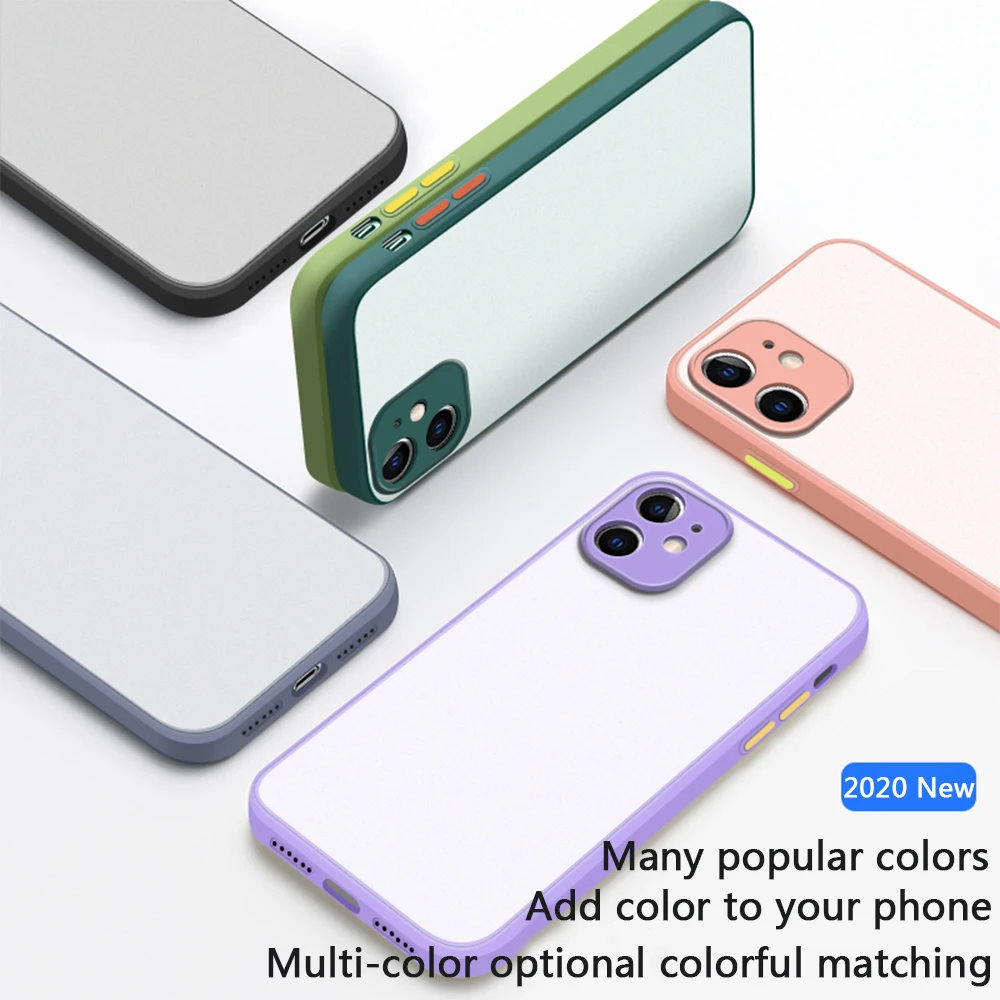 Новый квадратный ударопрочный чехол для iPhone 12 11 Pro Max SE 2020 Роскошный Матовый