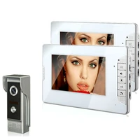 apartment video door phone intercom system video doorbell kit with 2 indoor monitors 1 outdoor call panel support door release